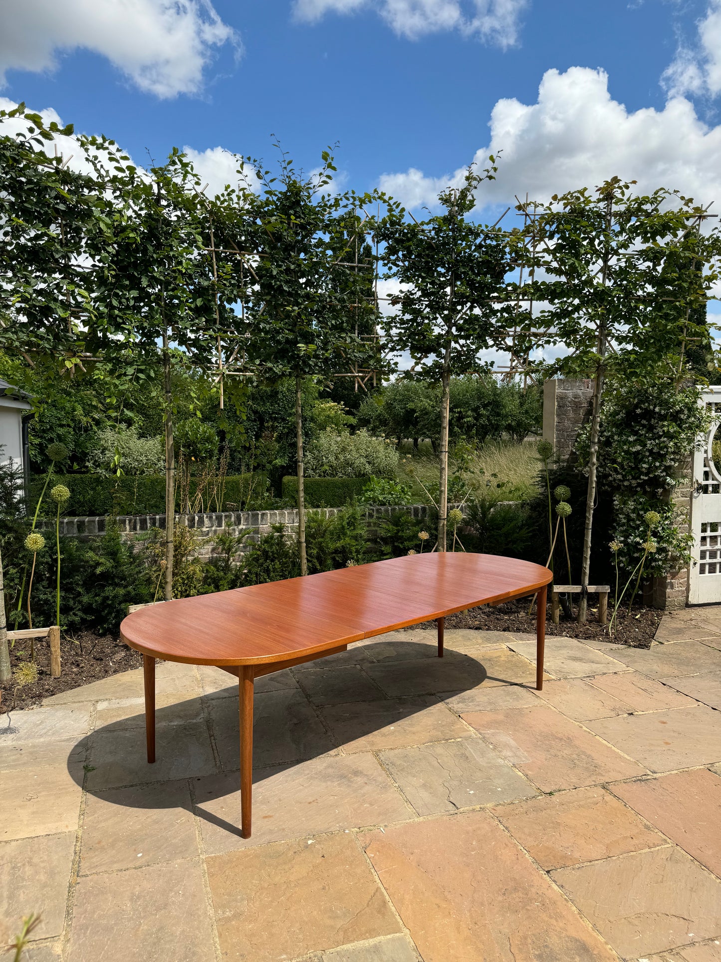 Mid Century Modern Extending Teak Table by Nils Jonsson for Hugo Troeds with 8 'Lis' Chairs by Niels Koeofoed for Mobelfabrik Dining Set