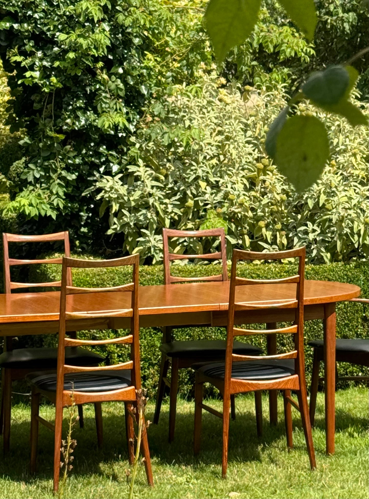 Mid Century Modern Extending Teak Table by Nils Jonsson for Hugo Troeds with 8 'Lis' Chairs by Niels Koeofoed for Mobelfabrik Dining Set