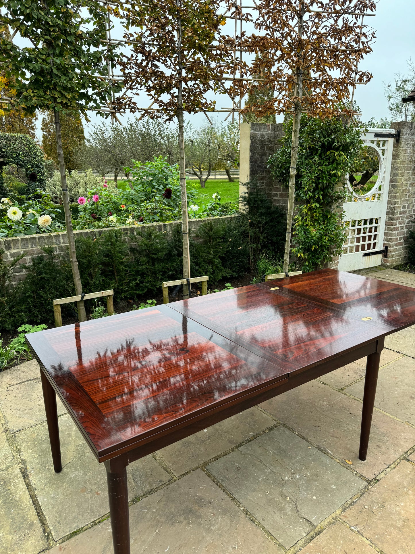 Mid Century Modern Danish Rosewood Extra Large Dining Table By H. W. Klein For Bramin Seats 10 - Pending A10 certificate