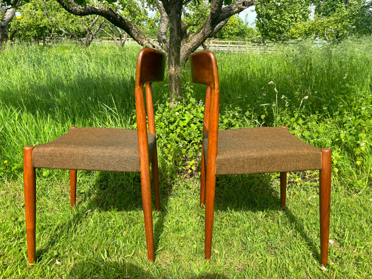 Vintage Mid Century Modern Danish Teak Dining Chairs by Svend Åage Madsen - Set of Six