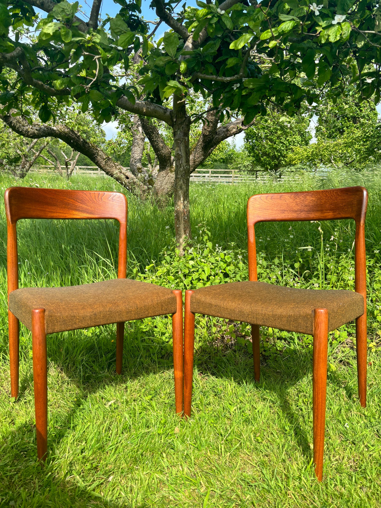 Vintage Mid Century Modern Danish Teak Dining Chairs by Svend Åage Madsen - Set of Six