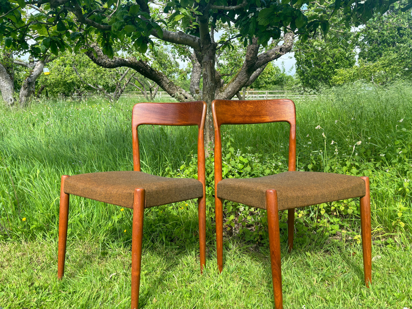 Vintage Mid Century Modern Danish Teak Dining Chairs by Svend Åage Madsen - Set of Six