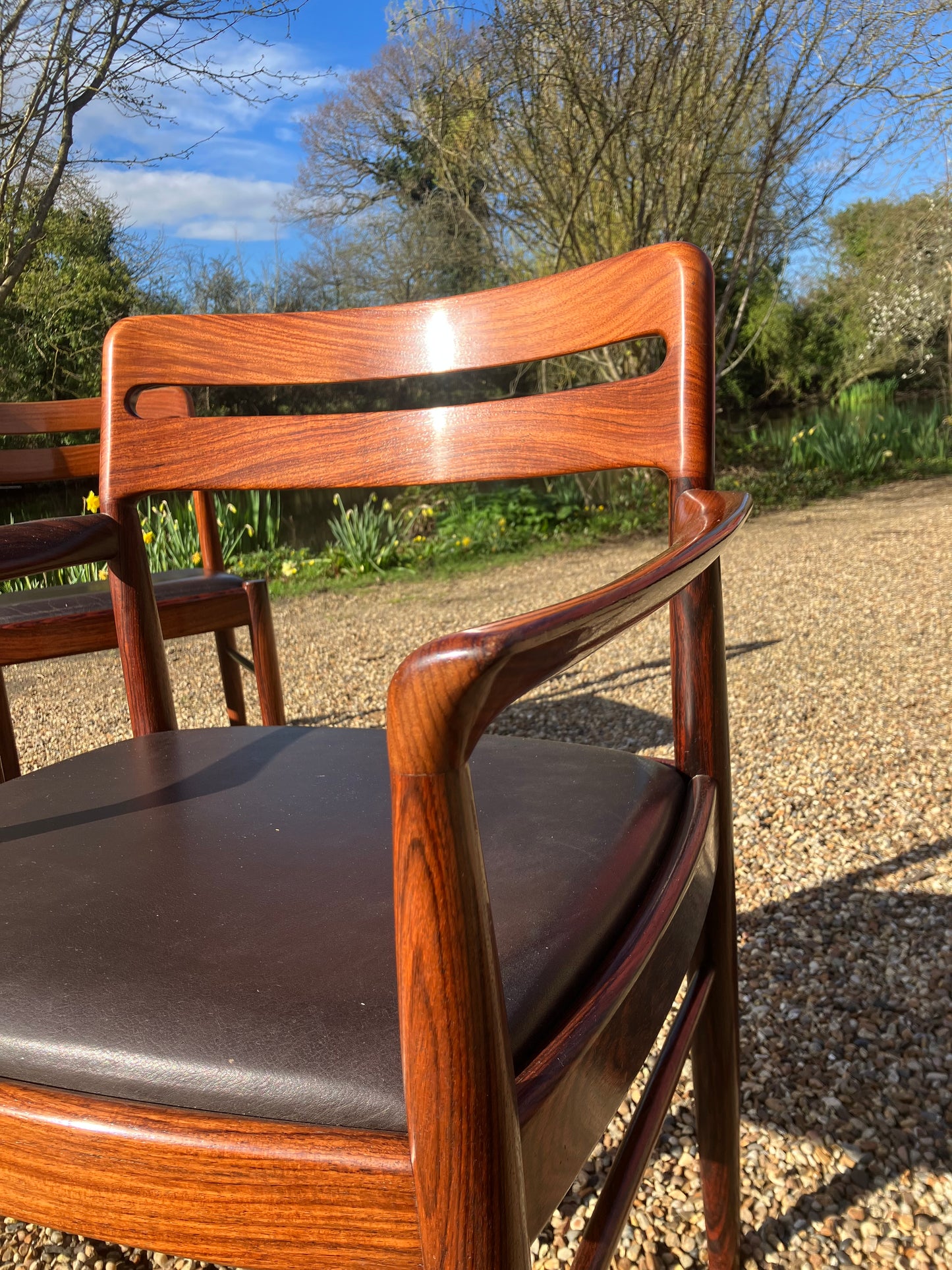 Mid Century Modern 6 Model Dining Chairs in Mahogany by H.W. Klein, 1960s
