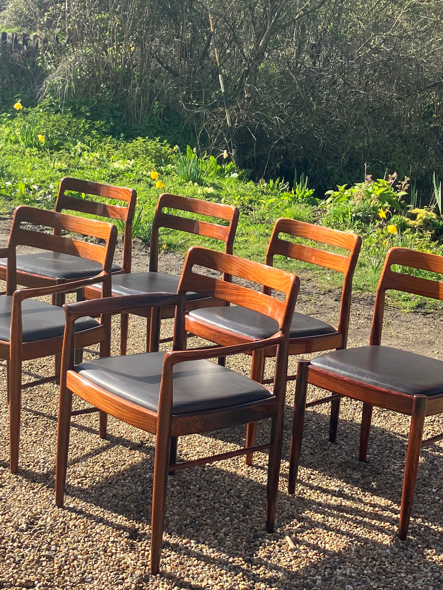 Mid Century Modern 6 Model Dining Chairs in Mahogany by H.W. Klein, 1960s