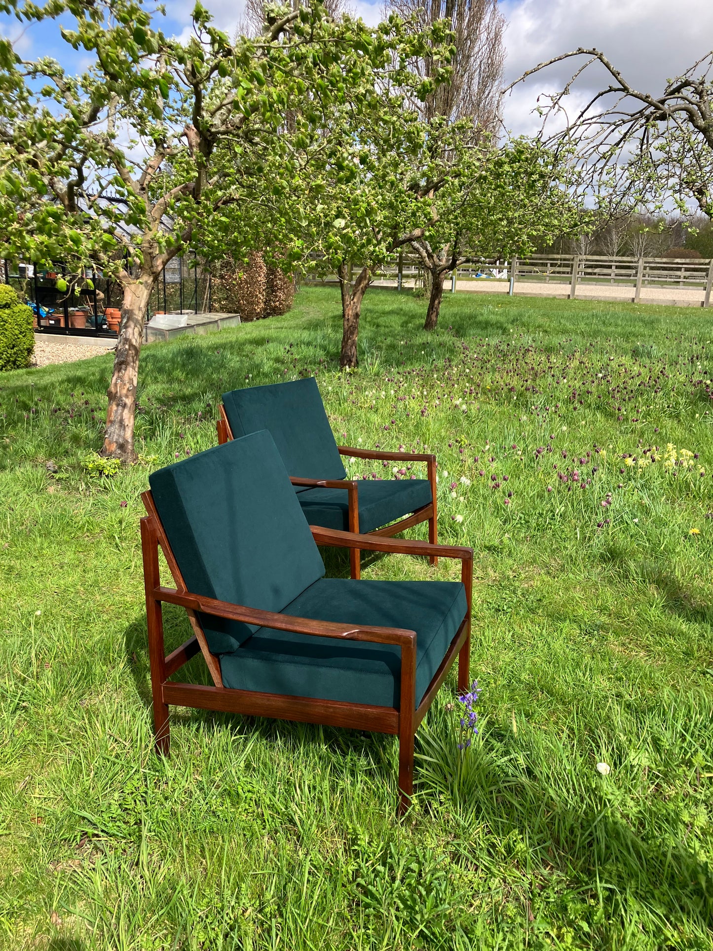 ***For Amanda*** Vintage Mid Century Modern Teak Lounge Chairs