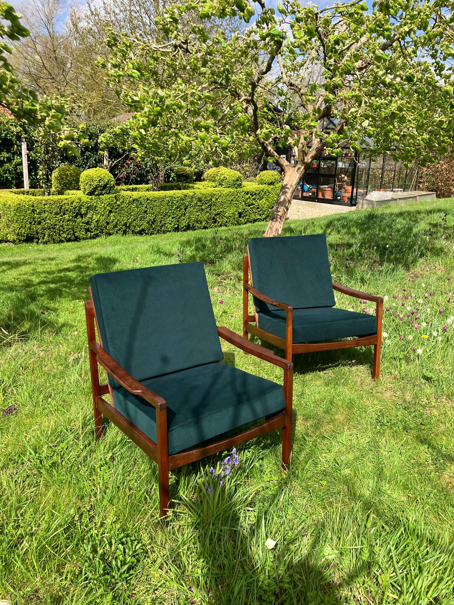 ***For Amanda*** Vintage Mid Century Modern Teak Lounge Chairs