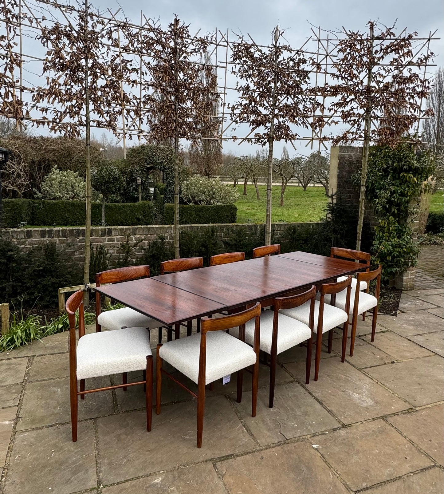 Mid Century Modern Rosewood Large Dining Table Seats 8- 10
