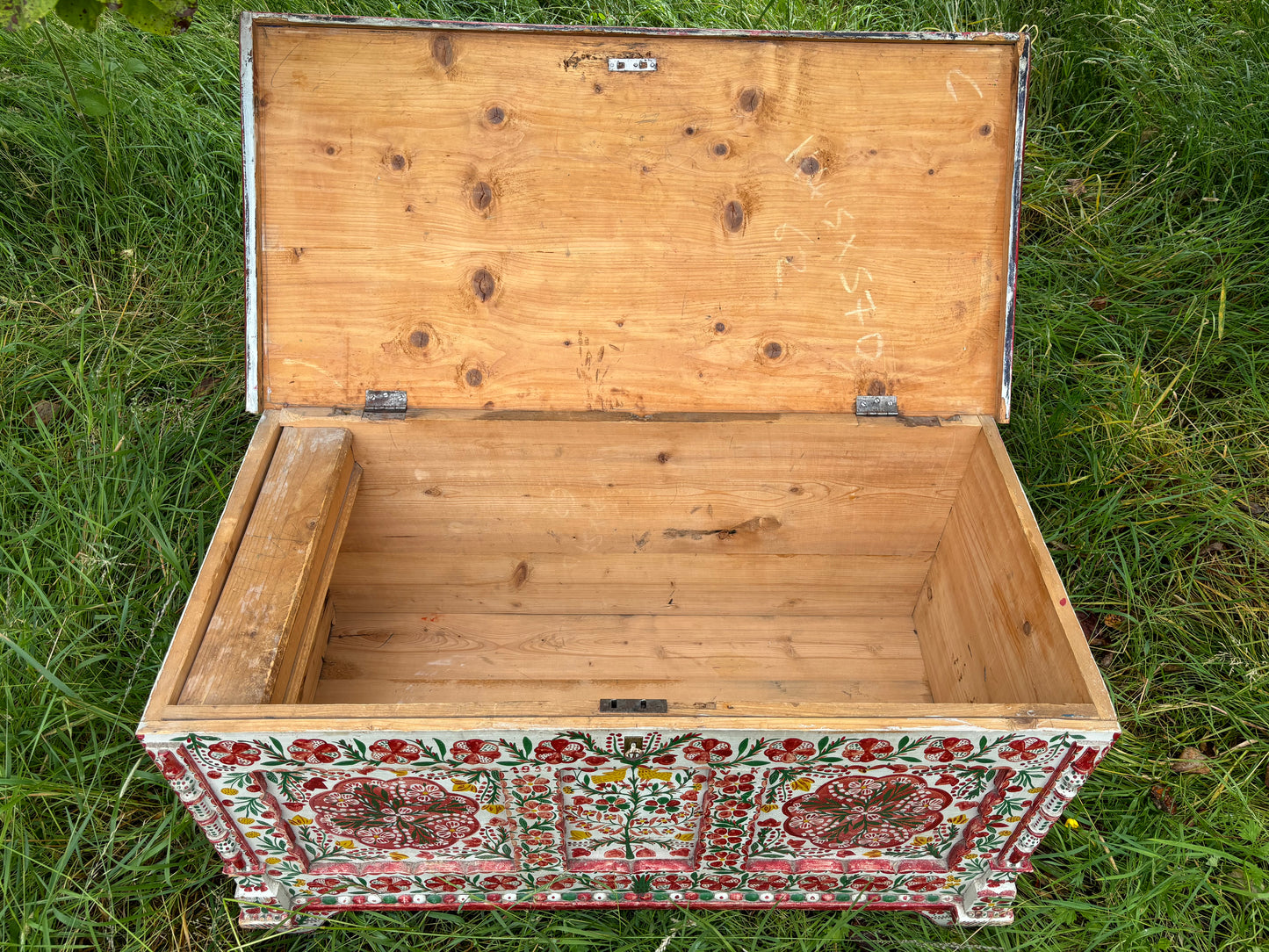 Antique Hand-Painted Marriage Chest / Trunk