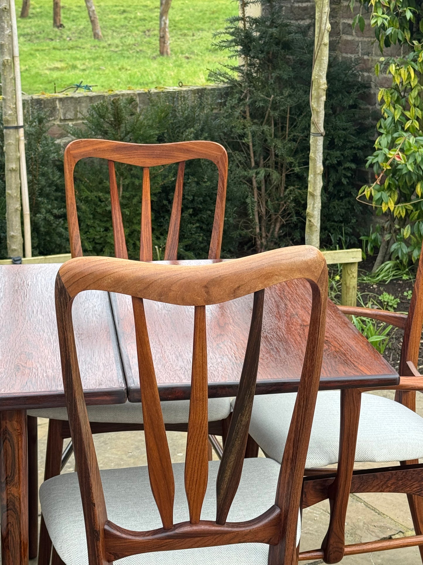 Mid Century Modern Danish Rosewood Large Dining Table and 10 Rosewood Dining chairs by Niels Keofoed - 1960