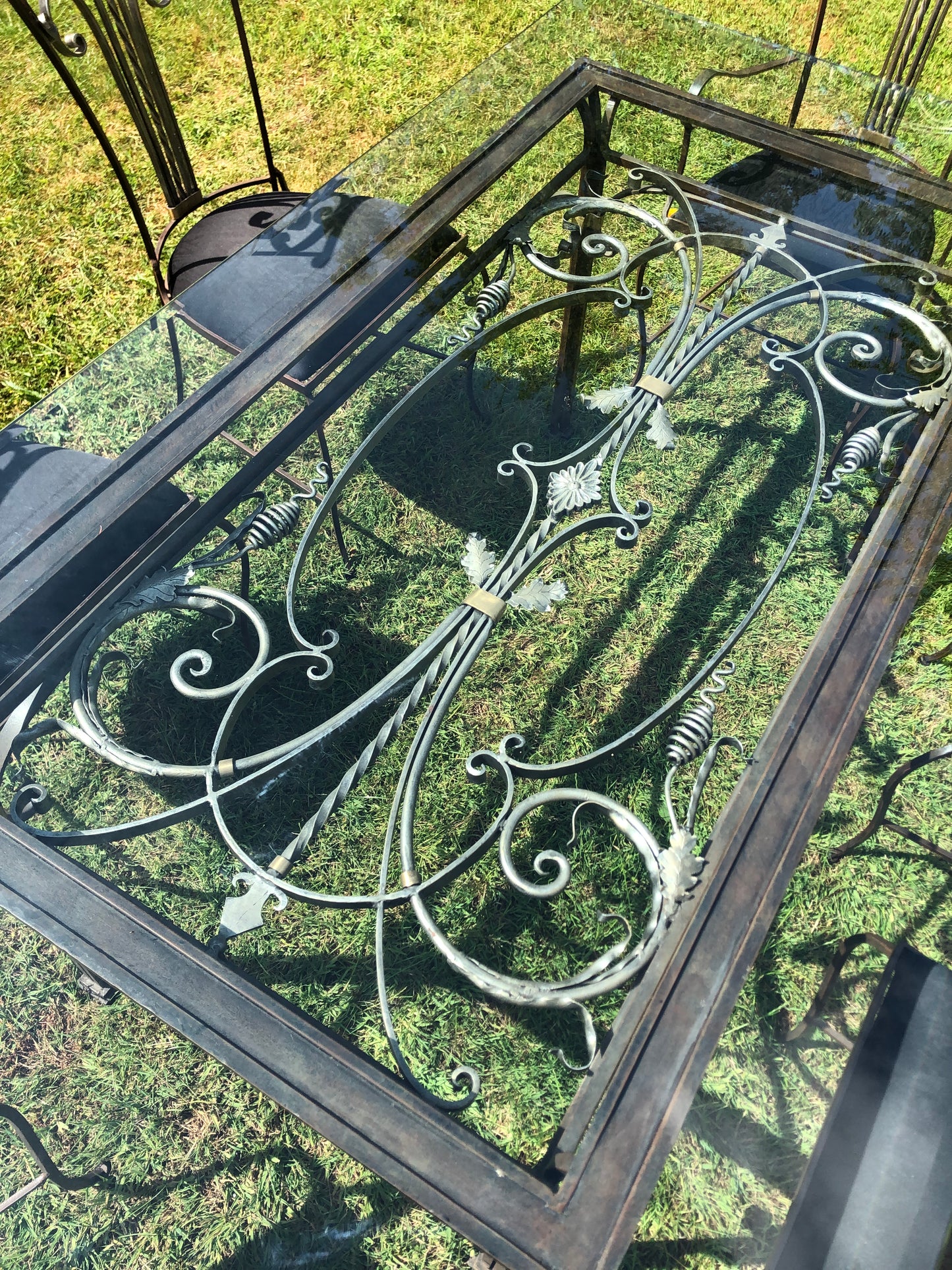 For Eva ******Mid Century Modern Hollywood Regency Wrought Iron  Chairs x 6