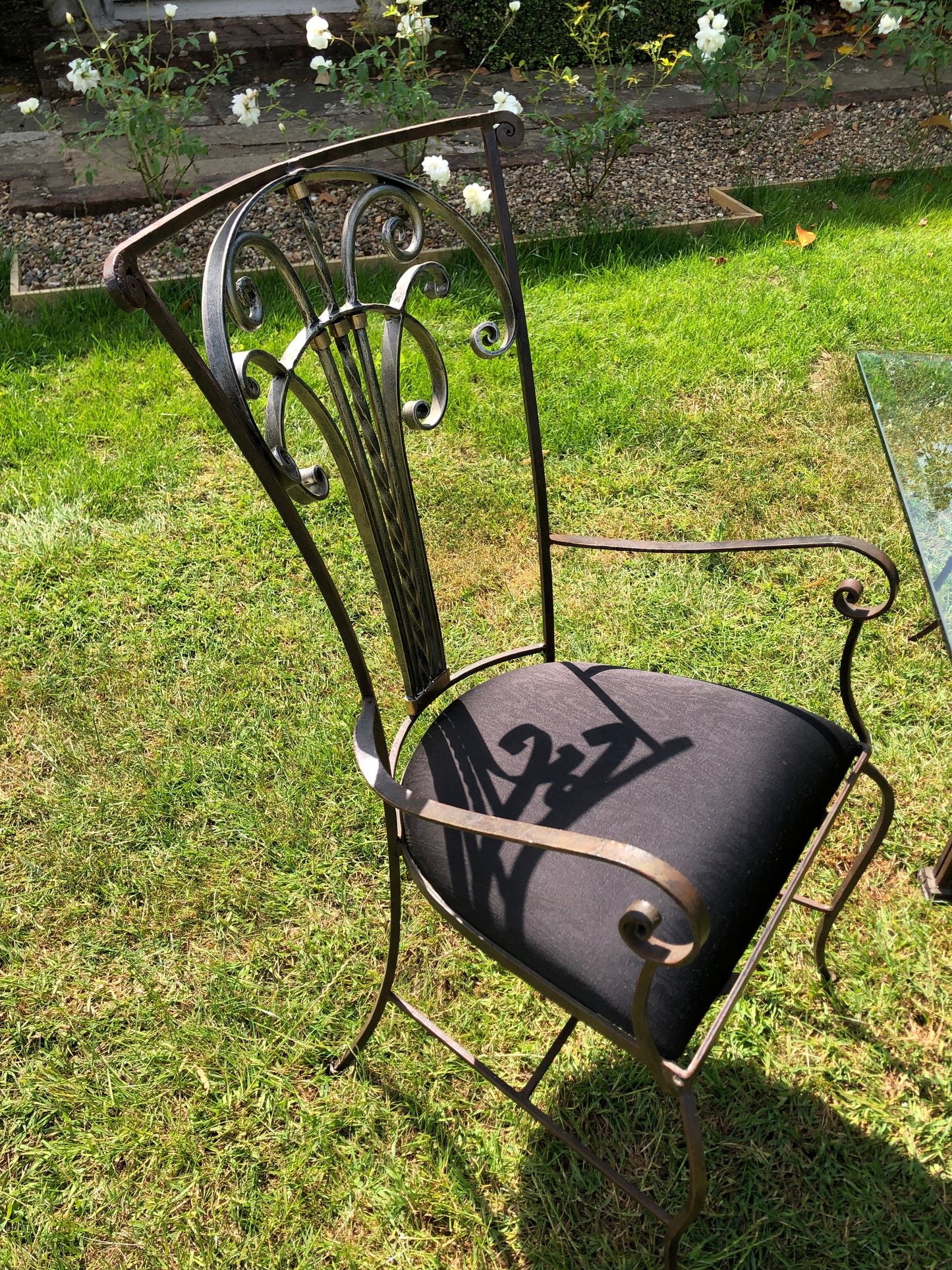 For Eva ******Mid Century Modern Hollywood Regency Wrought Iron  Chairs x 6