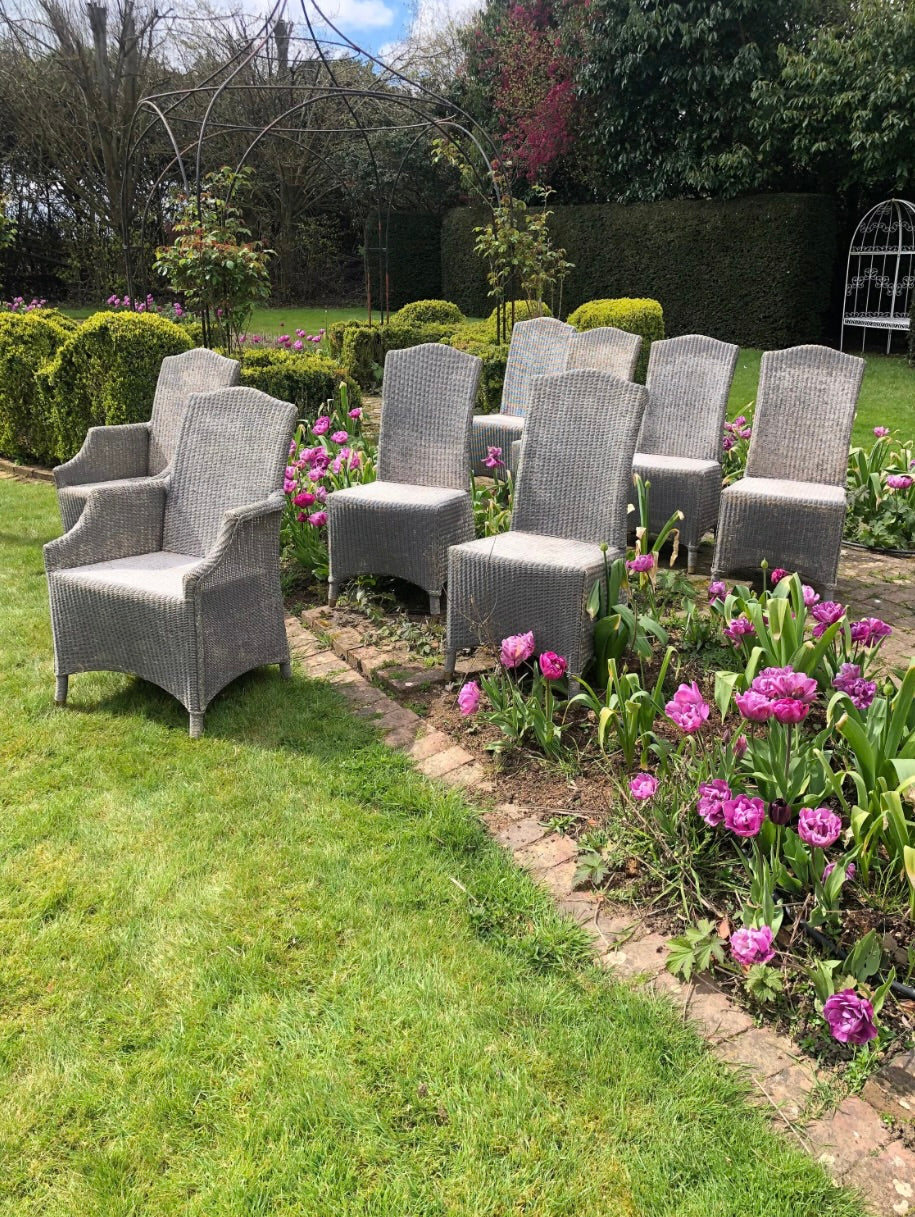 Mid century modern Lloyd Loom garden chairs dining chairs by Vincent Sheppard