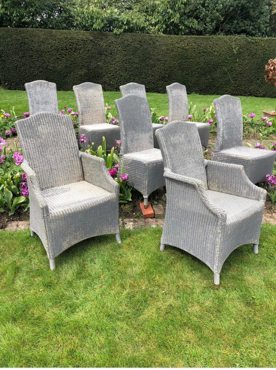 Mid century modern Lloyd Loom garden chairs dining chairs by Vincent Sheppard