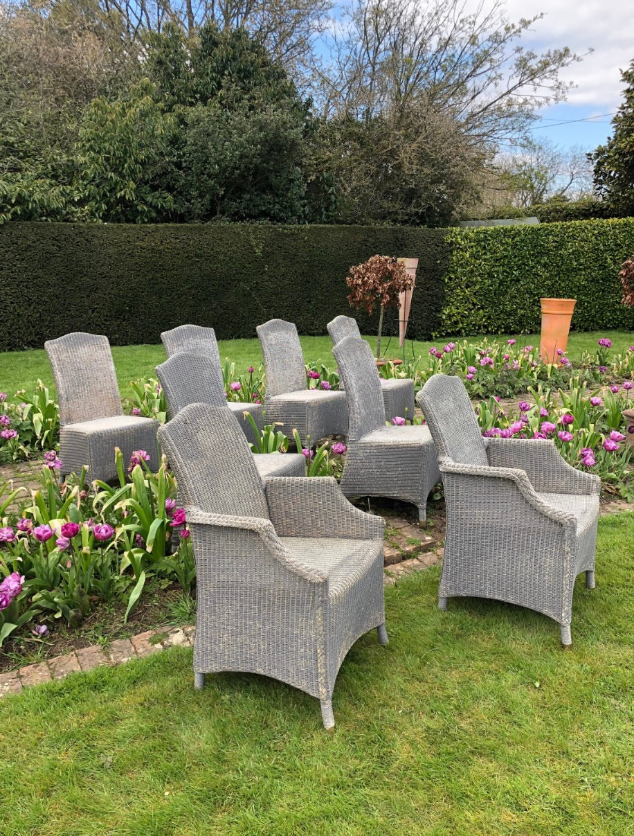 Mid century modern Lloyd Loom garden chairs dining chairs by Vincent Sheppard