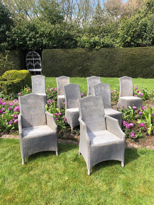 Mid century modern Lloyd Loom garden chairs dining chairs by Vincent Sheppard
