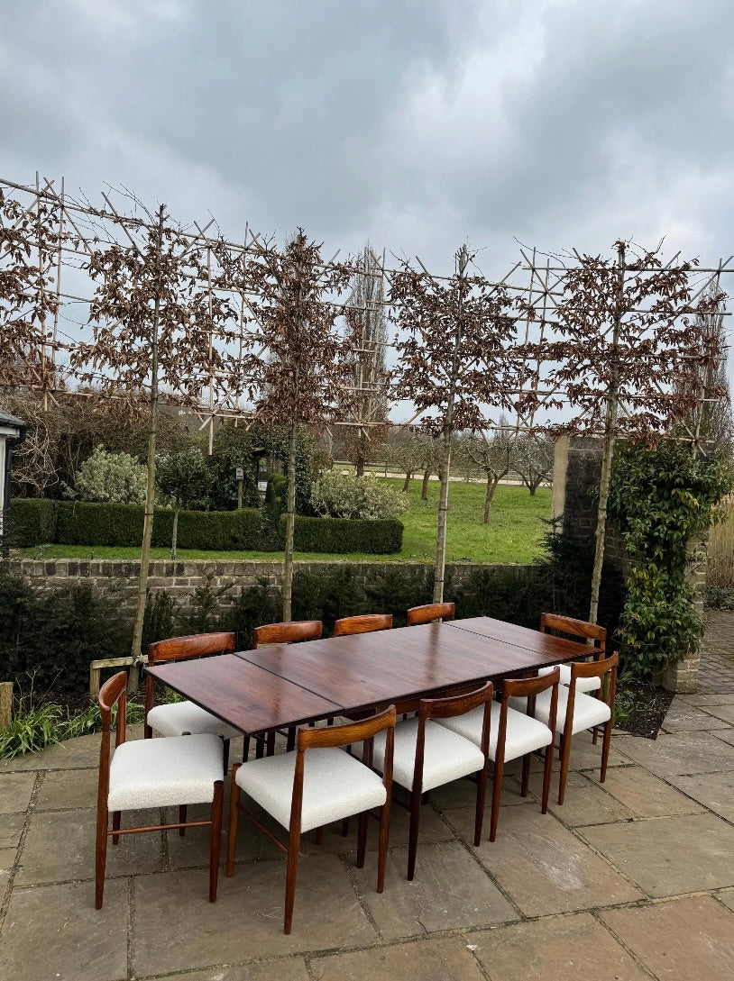 Mid Century Modern Dining Set - Rosewood Dining Table and 10 Danish Dining Chairs by H W Klein for Bramin - Pending A10 certificate