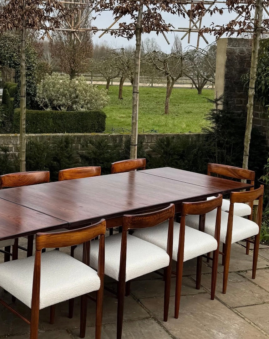 Mid Century Modern Dining Set - Rosewood Dining Table and 10 Danish Dining Chairs by H W Klein for Bramin - Pending A10 certificate