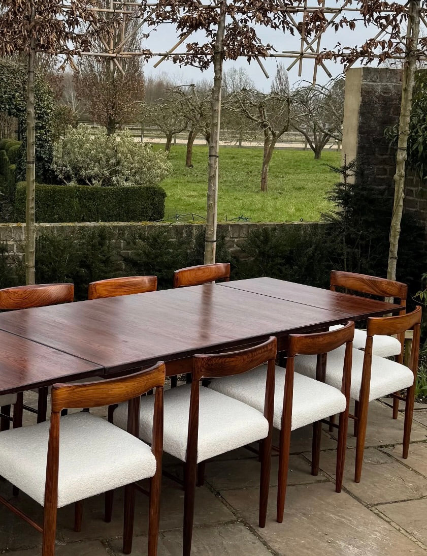 Mid Century Modern Dining Set - Rosewood Dining Table and 10 Danish Dining Chairs by H W Klein for Bramin - Pending A10 certificate