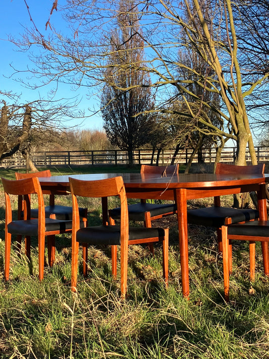 For Jenifer **Price includes bespoke crate and shipping ***Vintage Mid Century Modern Scandinavian Teak Dining Set by Nils Jonsson for Hugo Troeds