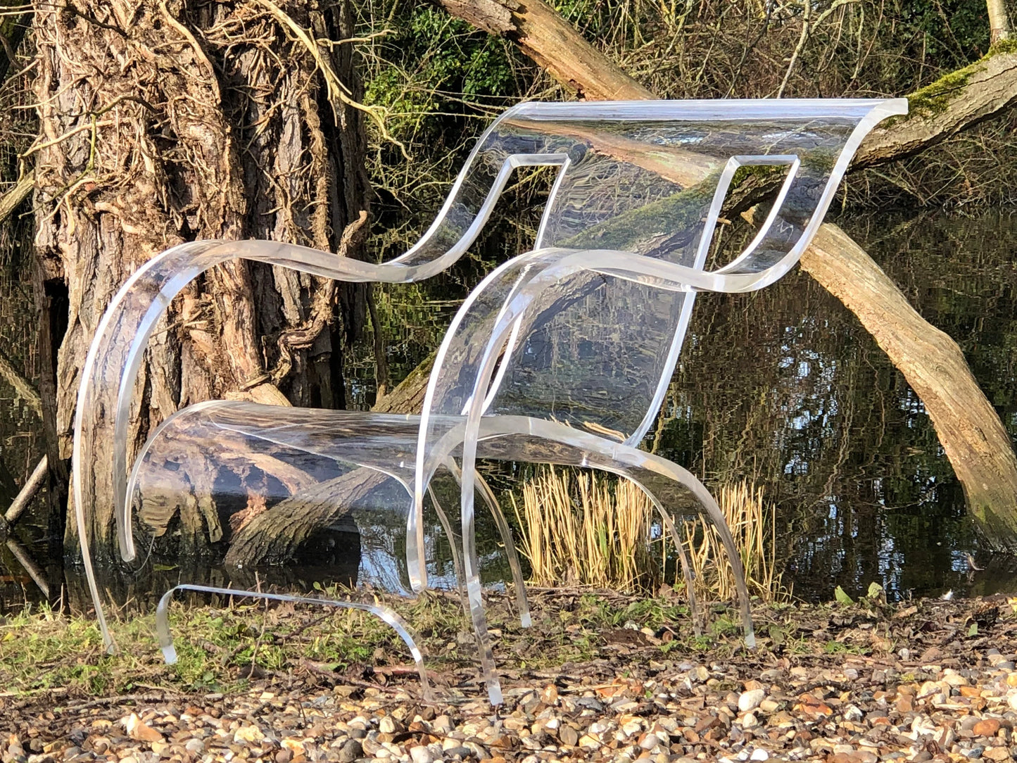 Mid Century Modern 1970s Lucite Armchairs after a model of Gerald Summers