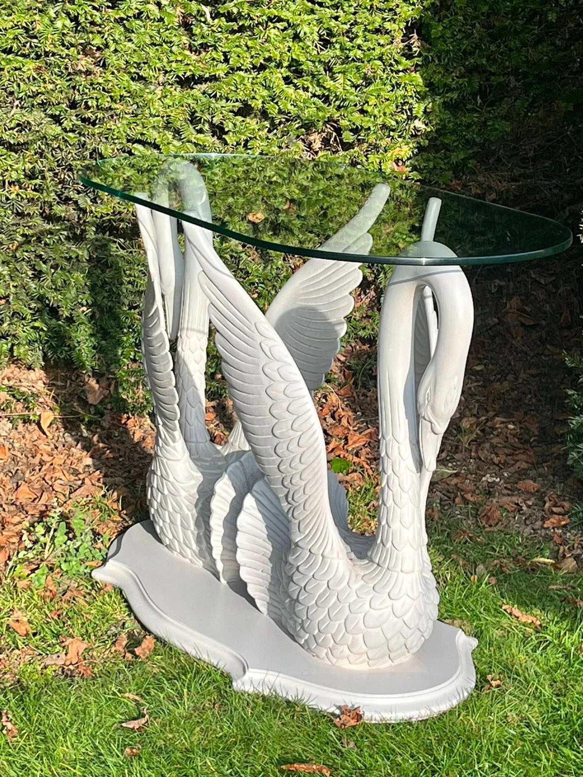 Hollywood Regency Mid Century Modern Swan Console Table