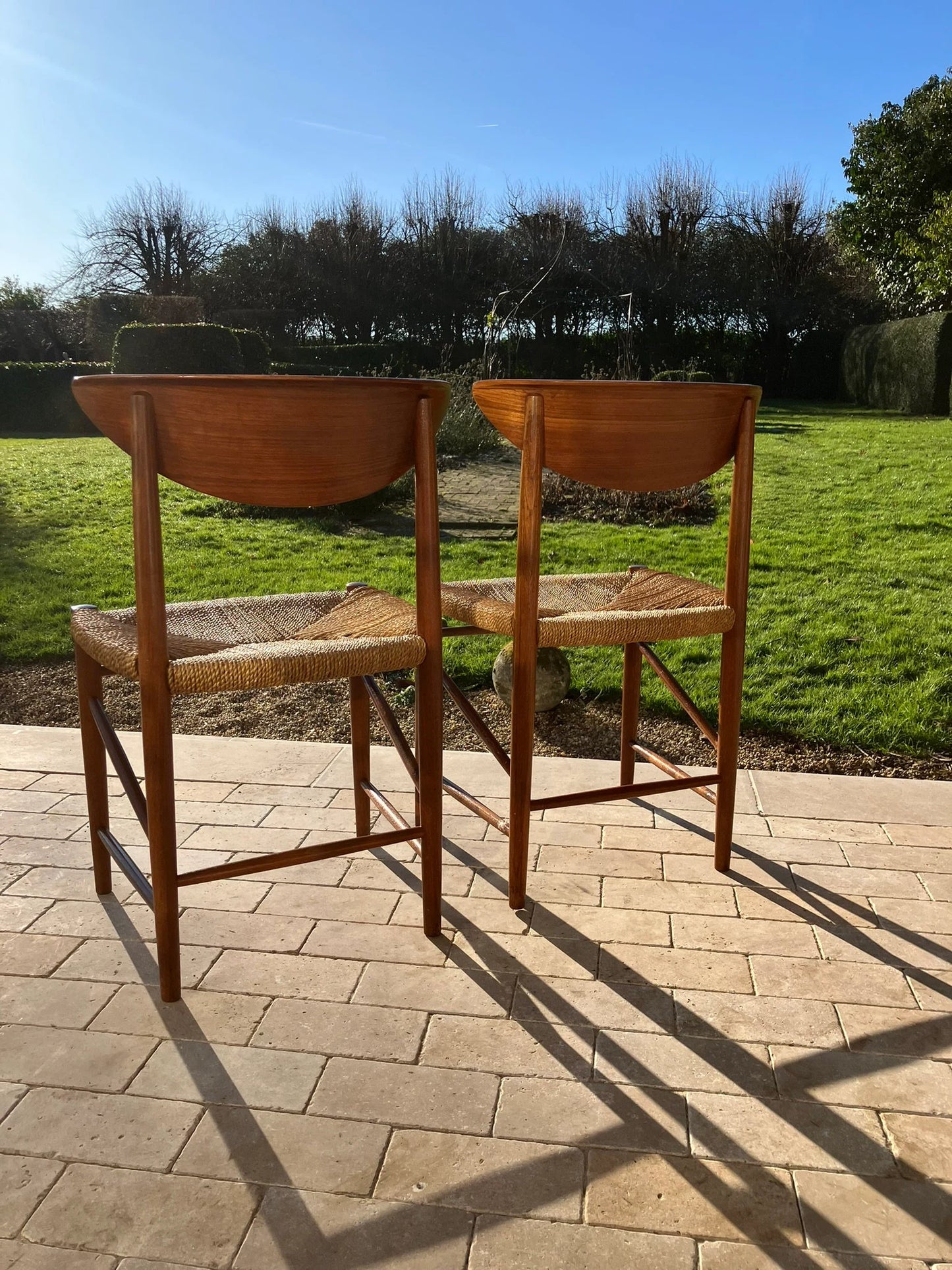 Mid Century Modern Teak Dining Set Comprising of a Chair Set by Perter Hvidt and Orla Mølgaard Nielsen and a Scandinavian Teak Table