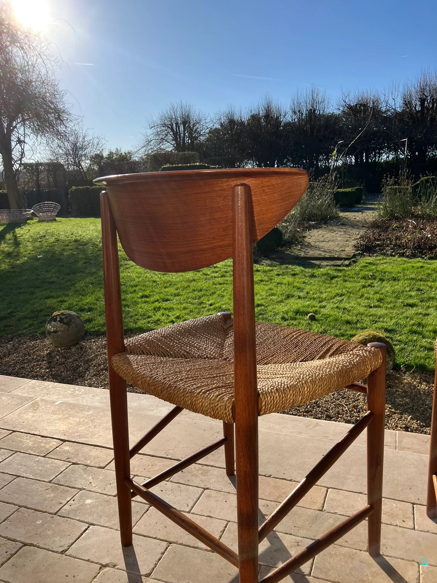 Mid Century Modern Danish Teak Chair Set by Perter Hvidt and Orla Mølgaard Nielsen for Storborg Mobelfabrik