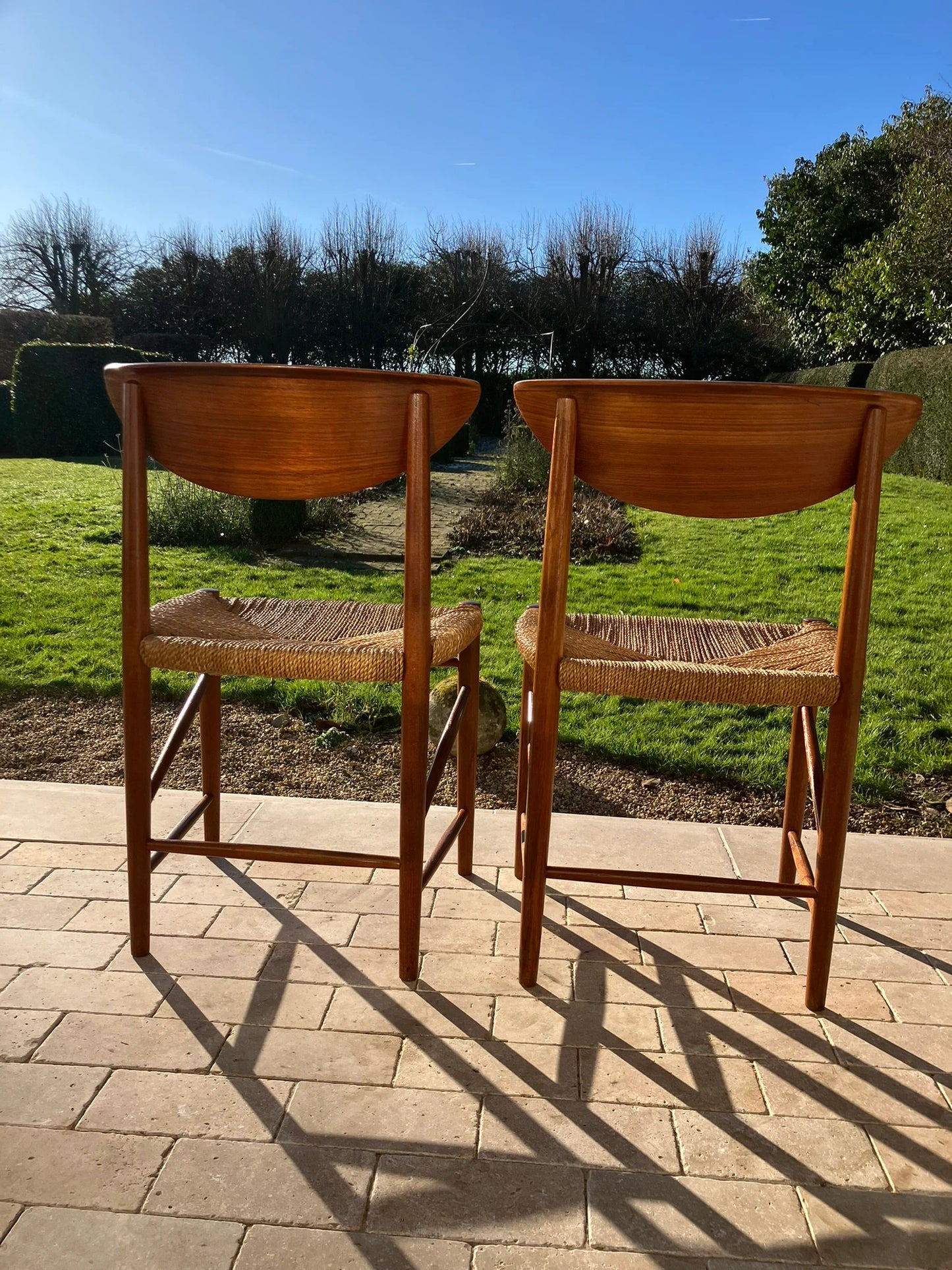 Mid Century Modern Danish Teak Chair Set by Perter Hvidt and Orla Mølgaard Nielsen for Storborg Mobelfabrik