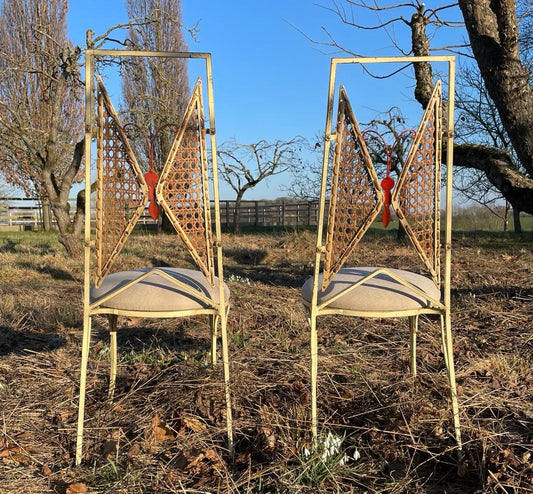 Mid Century Modern Hollywood Regency 1970’s Butterfly Chairs