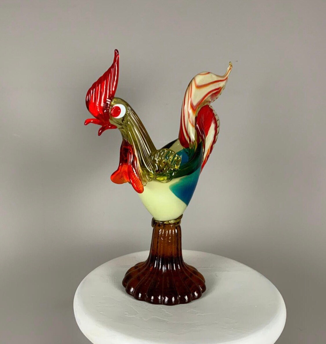 Murano Sculpture Vintage 60s Glass Bird Rooster Sculpture Interior Vintage Murano Glass 2024 Big Glass Glass Glass Art