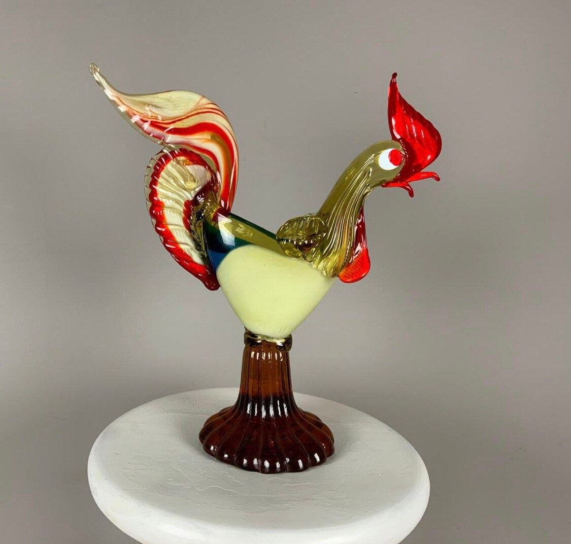 Murano Glass Cockerel Centre Piece / Art Piece / Sculpture / Decorative Piece
