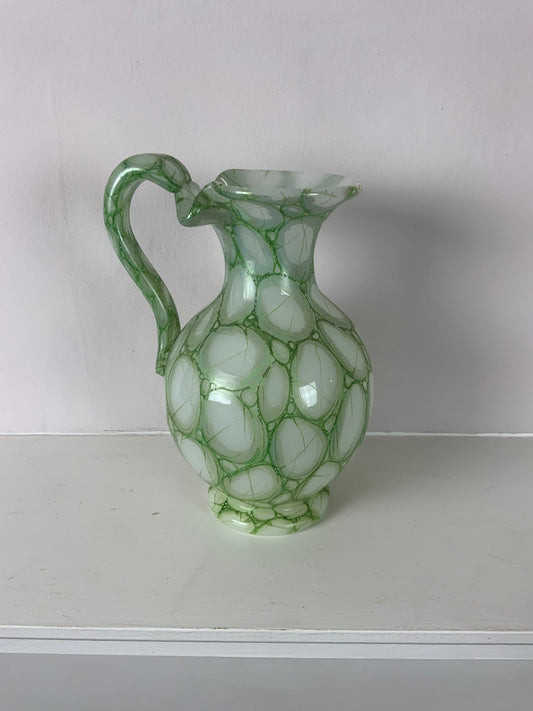 A Late 19th Century Richardson Syle Elegant Green Opaline Glass Jug