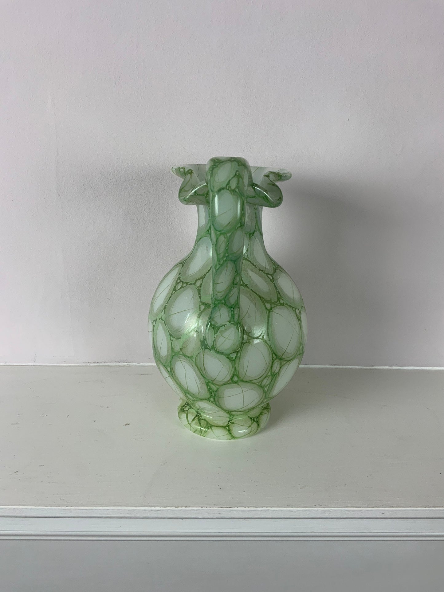 A Late 19th Century Richardson Syle Elegant Green Opaline Glass Jug