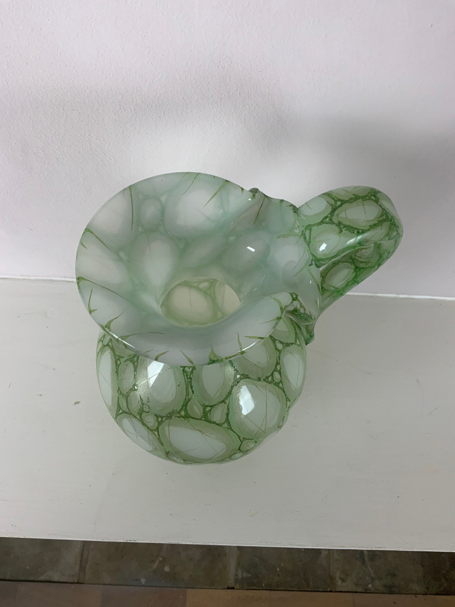 A Late 19th Century Richardson Syle Elegant Green Opaline Glass Jug