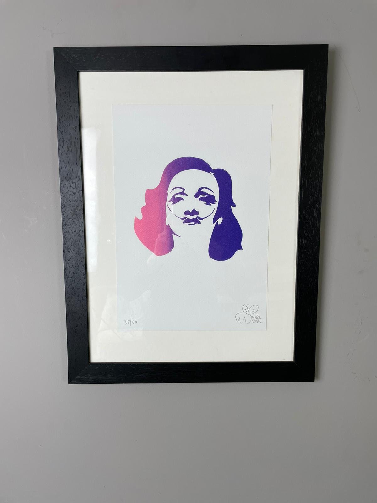 Pure Evil Salvador Dali Pink and Purple Screenprint / Painting / Art / Artwork