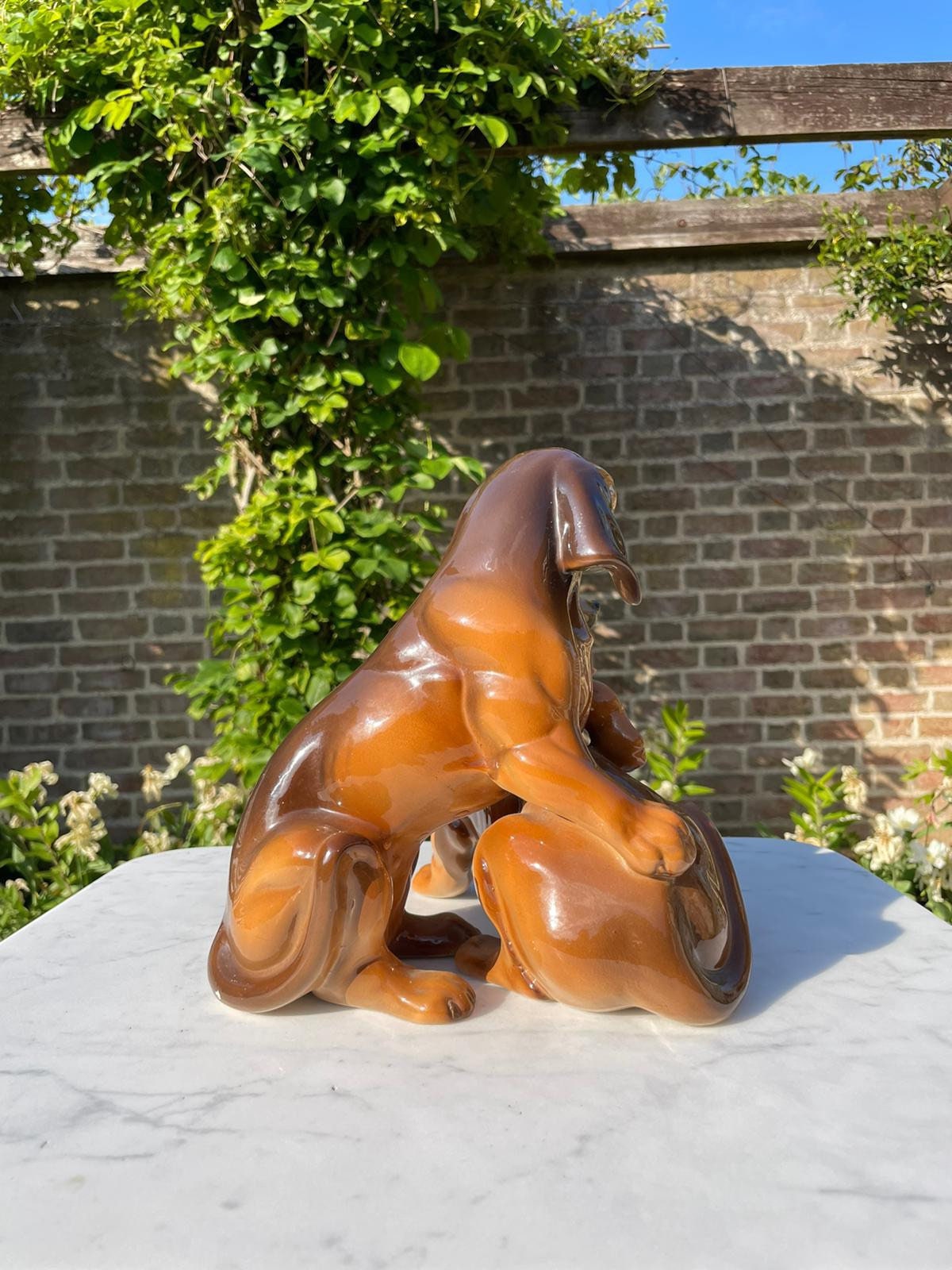 Mid Century Modern Italian Ceramic Dachshunds