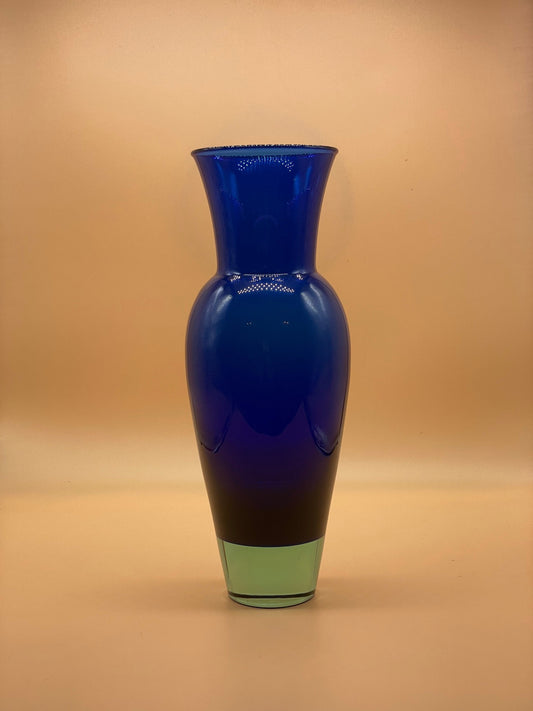 Vintage Royal Copenhagen Cobalt Blue Vase with Light Blue Base