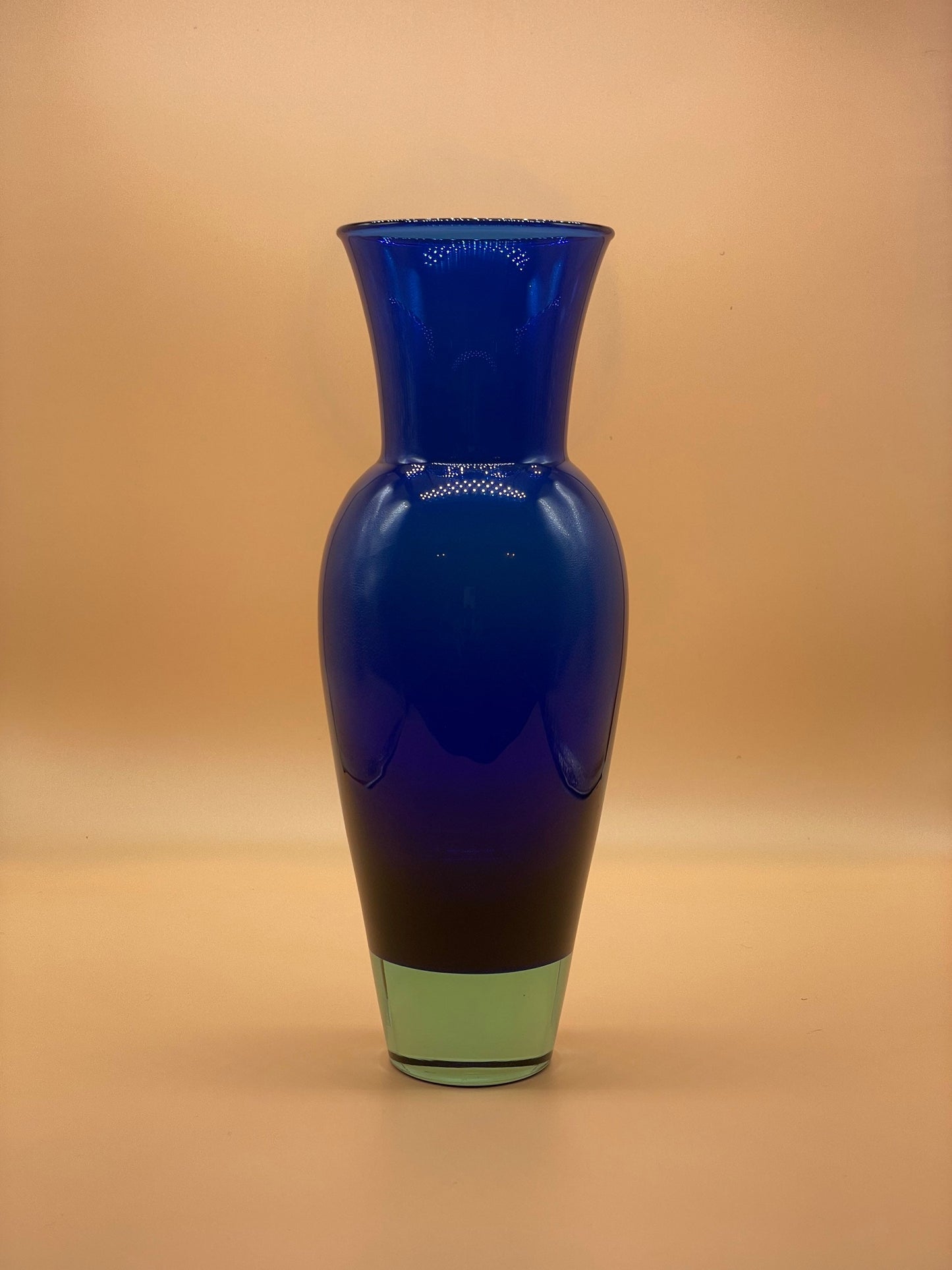 Vintage Royal Copenhagen Cobalt Blue Vase with Light Blue Base