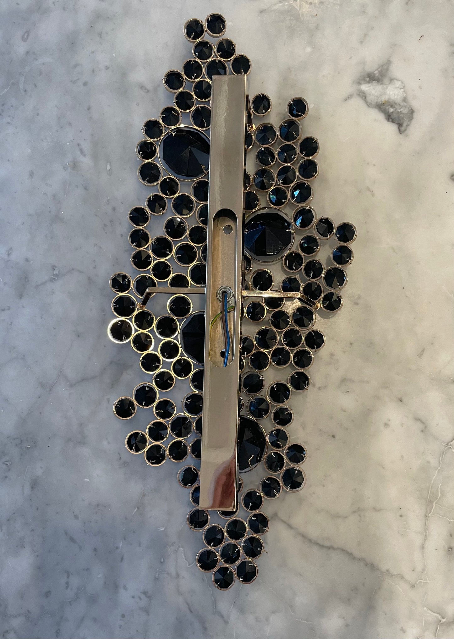 Beautiful Large Black and Gold Beaded Wall Fixtures / Lights