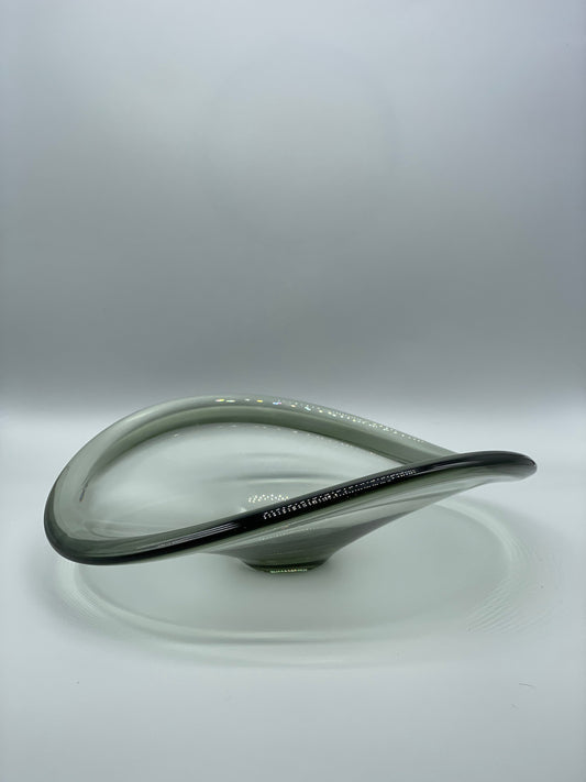 Vintage Holmegaard Smoked Glass Fruit Dish