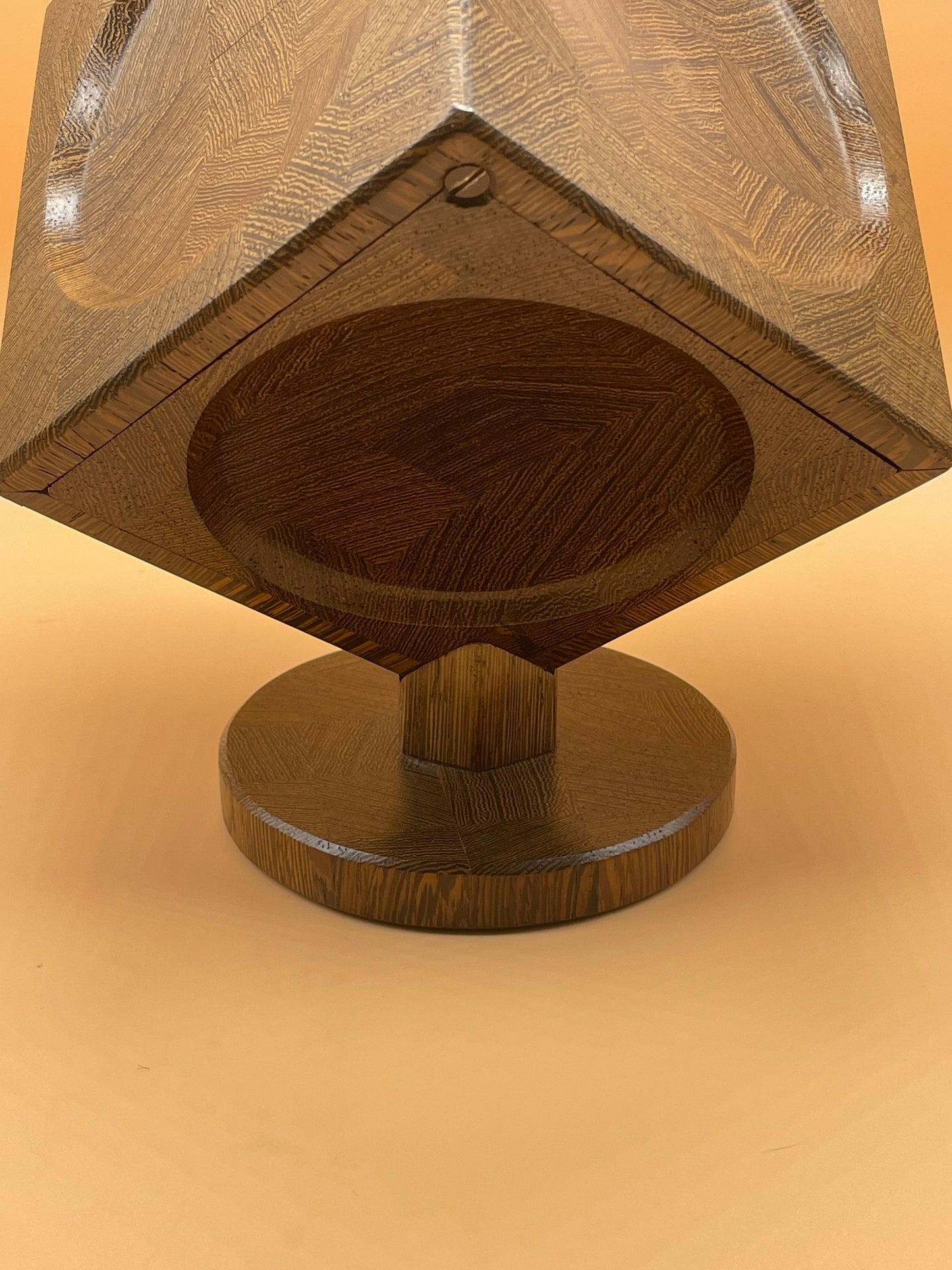 Mid Century Modern 1970s Wenge Wood Desk Clock