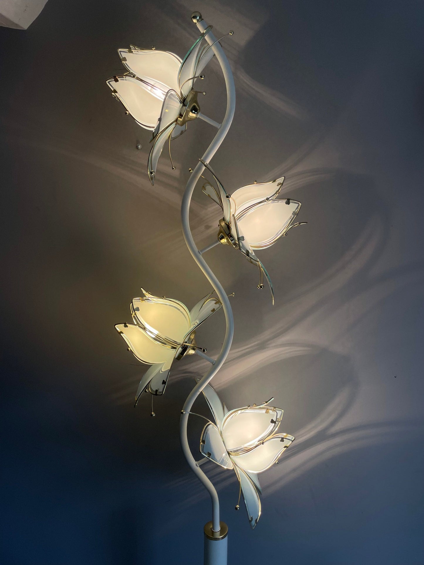 Reserved for Wiley *** Mid Century Modern Extra large Hollywood Regency Lotus Flower Floor Lamp