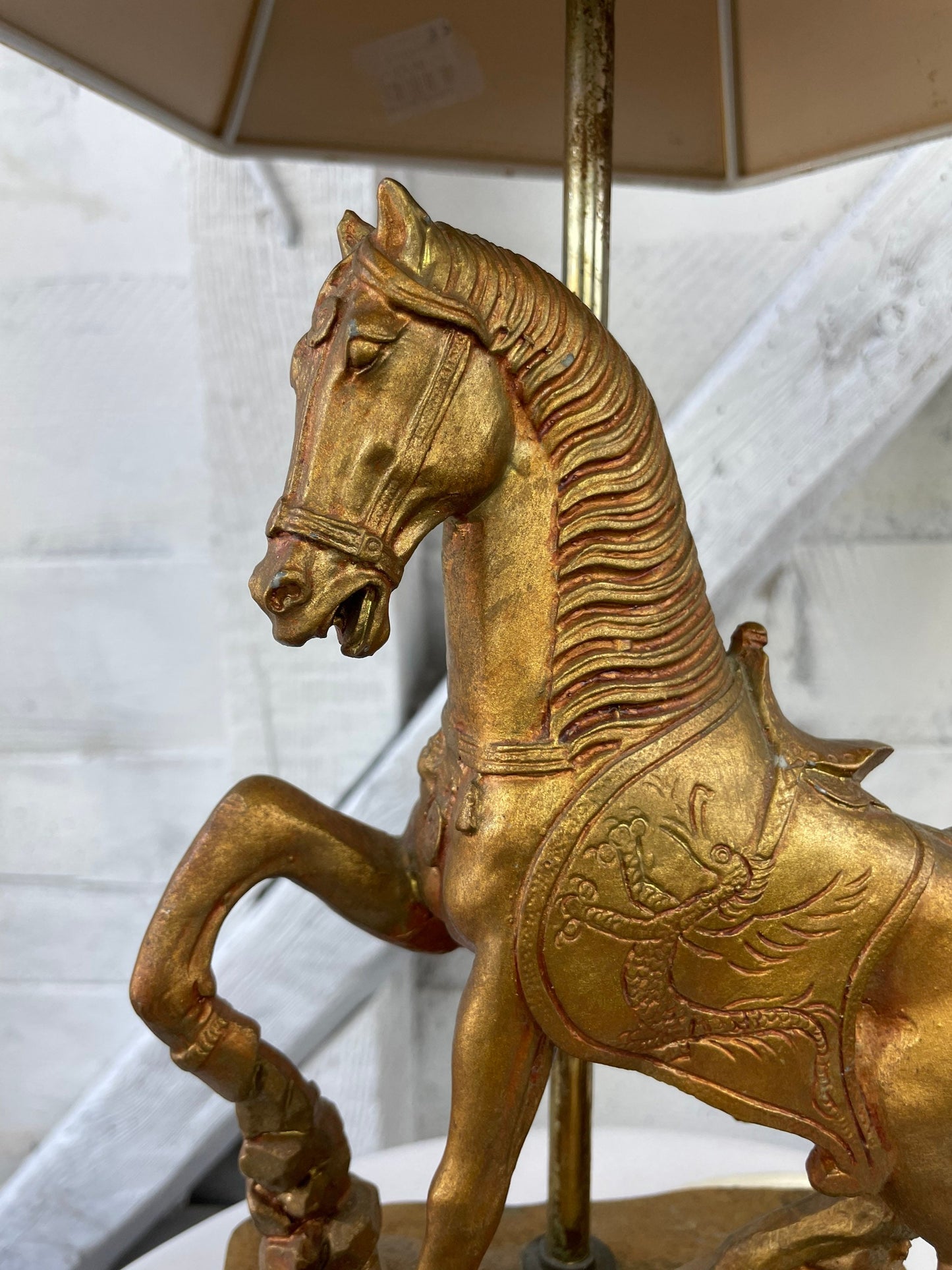 For Joan *** price includes shipping ***Vintage Oriental Style Warrior Horse Lamp