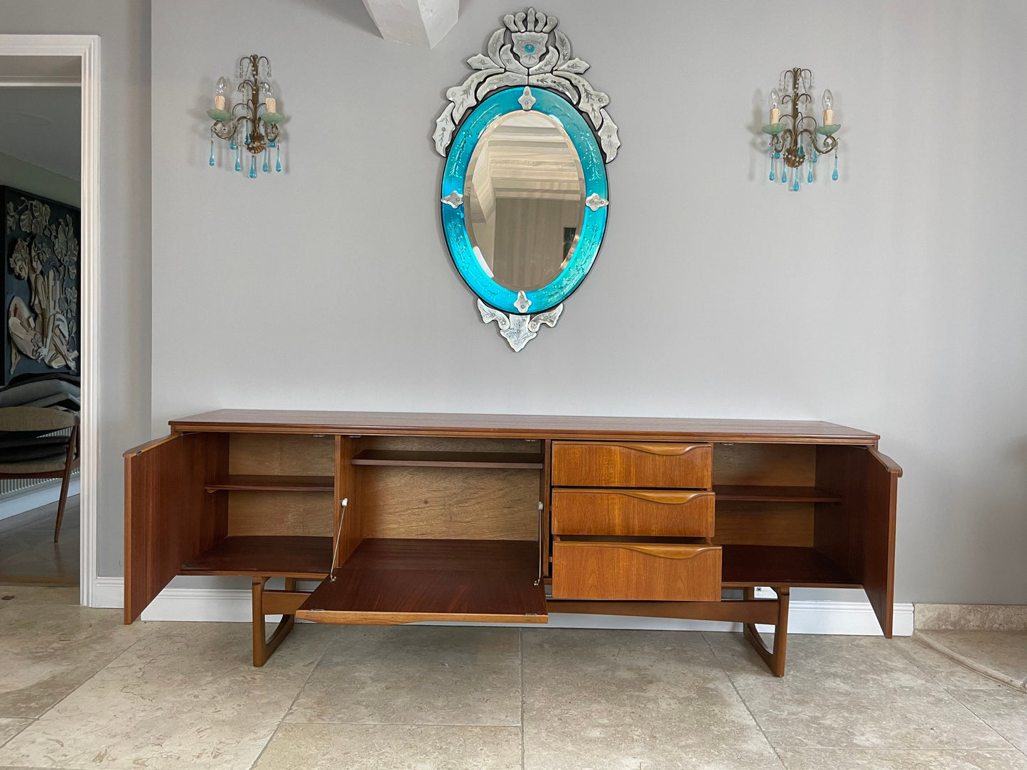 For Noelle Keeler***Price includes shipping ***Mid Century Modern William Lawrence Teak Sideboard - 1960s