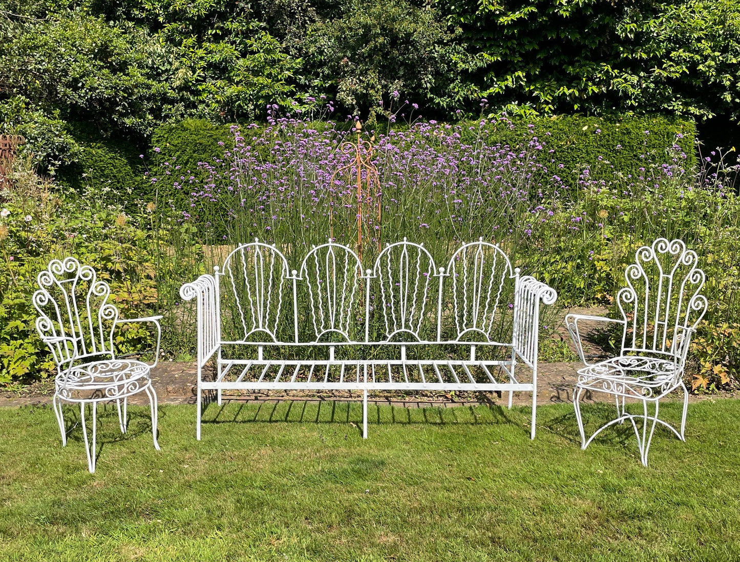 Mid Century Modern Swedish Outdoor Sofa And Two Chairs