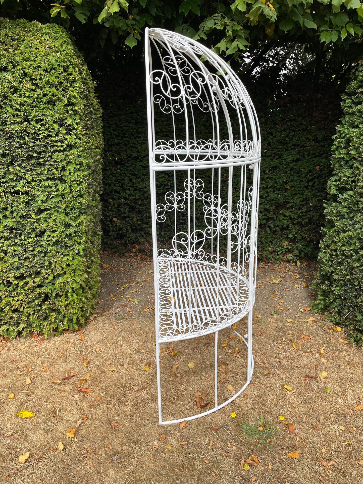 Vintage Wrought Iron Hollywood Regency / Mid-Century Arbour Love Seat