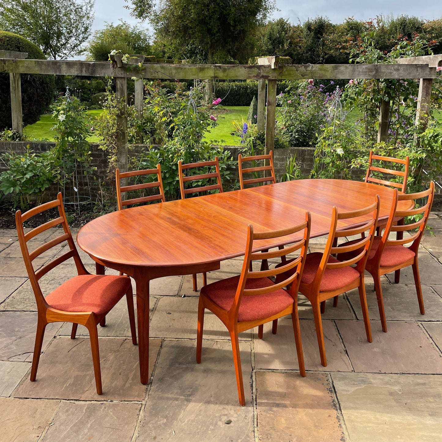 Mid Century Teak Dining Set Model 62 Table For Henning Kjærnulf For Sorø Stolefabrik And Eight Chairs Kai Kristiansen For Korup Mobelfabrik
