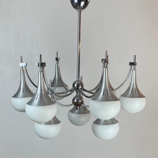 Vintage 1980s Italian 'Trumpet' Chandelier in the style of Gaetano Sciolari