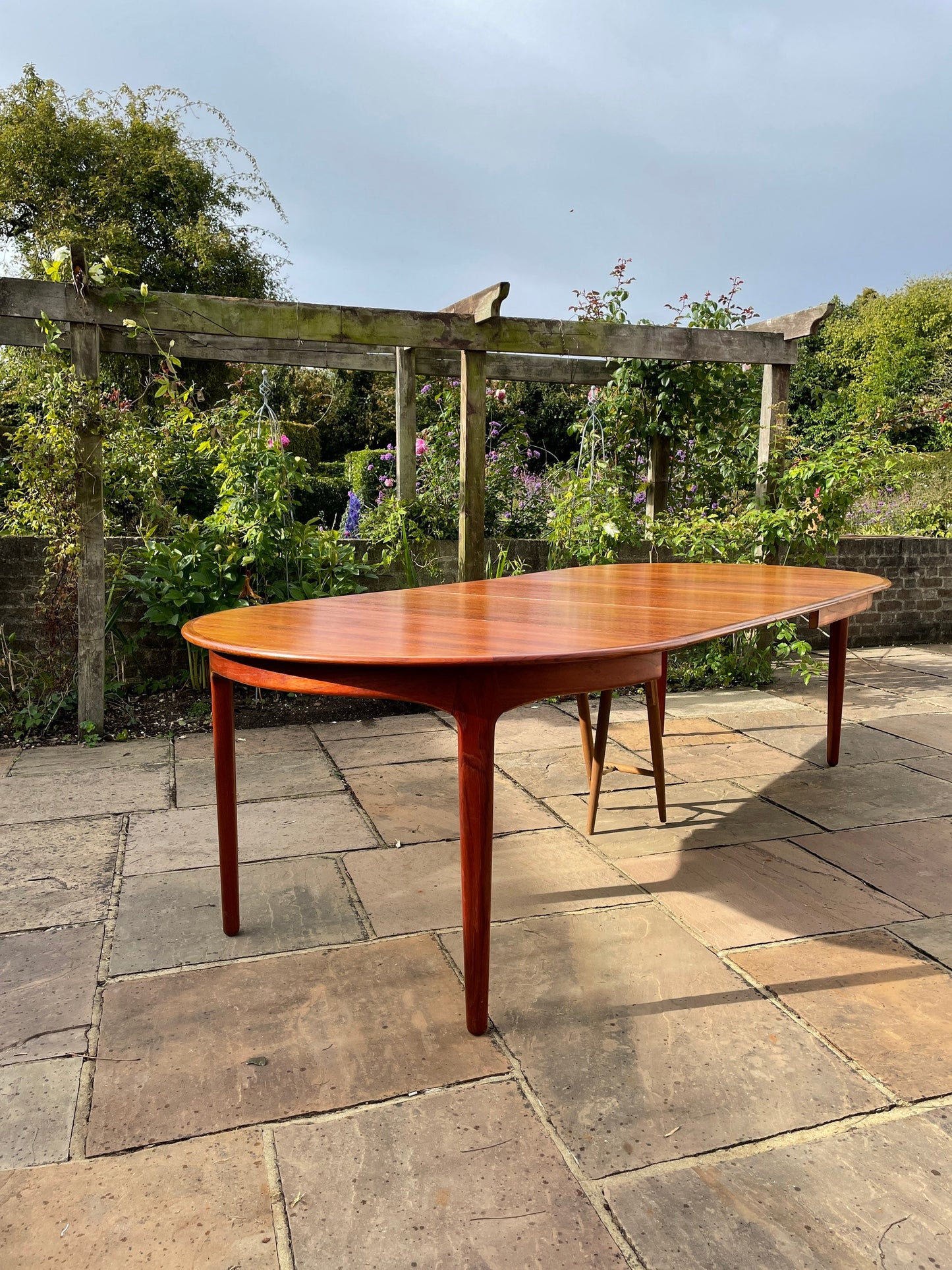 Mid Century Modern Model 62 Extending Dining Table By Henning Kjærnulf for Sorø Stolefabrik In Teak 10-12 Seater