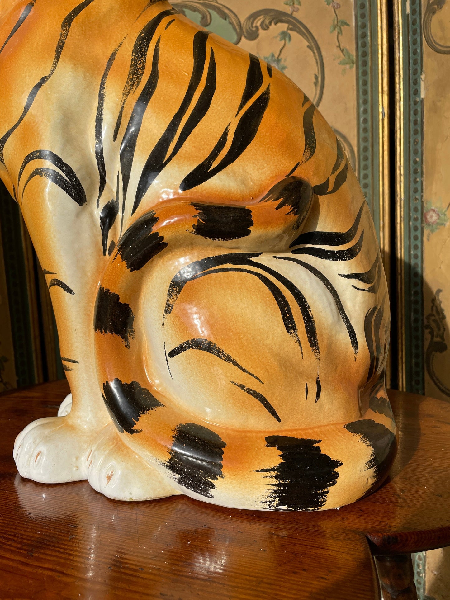 Shipping for Dale *** Vintage Italian Ceramic Tiger Statue/Sculpture Mid Century Modern/Hollywood Regency 1950's